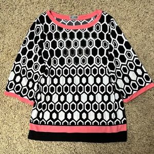 Top, JM Collection, size XL, slightly worn, beaded top. Pet and smoke free home.